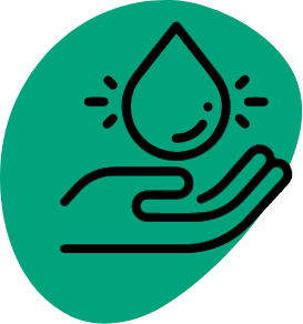 Icono de agua sobre mano