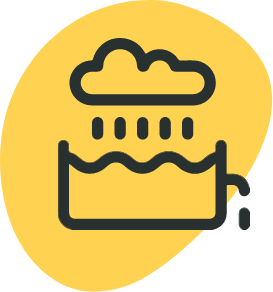 Icono ahorro de agua por funcionamiento de baños